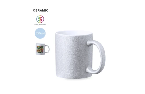 Mug personnalisé Robleda de 350 ml à effet paillette pour sublimation