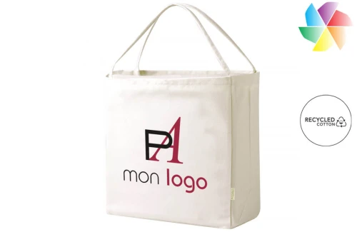 Grand sac de course cabas provision en coton recyclé Yaponic