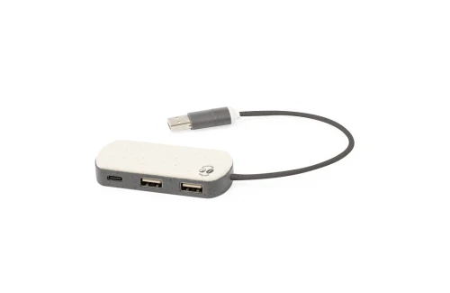 Hub USB personnalisé port 2.0 en fibre de café Nylox