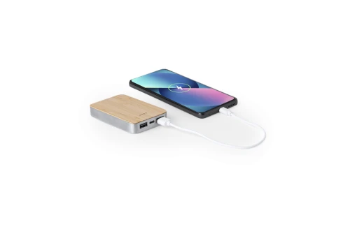 Batterie powerbank personnalisable alu recyclé et bambou Newin 5000 mAh