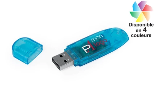 Clé USB publicitaire personnalisée 16 Go Steya en plastique translucide made in Europe 