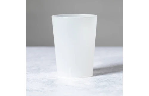 Gobelet réutilisable personnalisé Nirmal verre sans BPA à finition givrée 500 ml