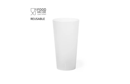 Gobelet réutilisable personnalisé Yonrax verre sans BPA à finition givrée 400 ml