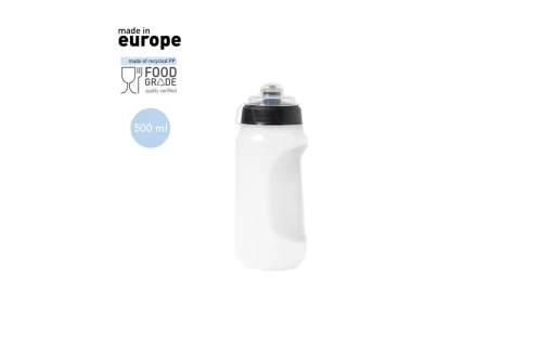 Gourde sport publicitaire bidon blanc translucide Dunfor 500 ml