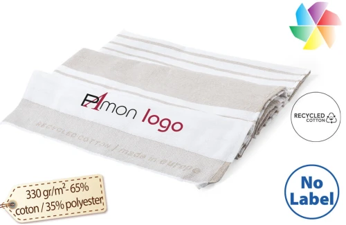 Drap de bain personnalisable en coton recyclé certifié GRS Plivex 150 x 80