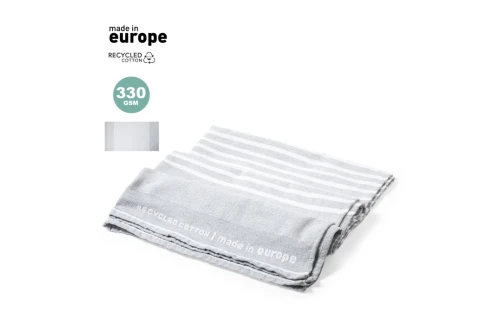 Drap de bain rayé en coton recyclé certifié GRS personnalisable Flokyn 150 x 80