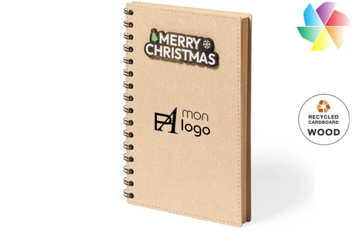 Carnet de Noël personnalisé à couvertures rigides en carton recyclé Noylax