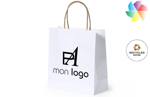 Sac publicitaire en papier recyclé personnalisable avec votre logo Yeman 