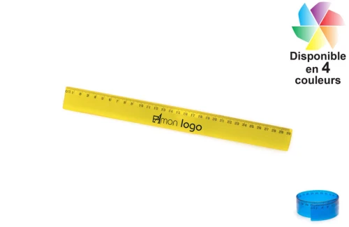 Règle publicitaire personnalisée transparent de 30 cm Flexor à corps flexible 