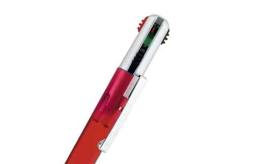 Stylo personnalisé 4 couleurs à corps translucide Multifour