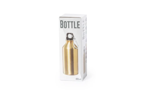 Gourde publicitaire en aluminium avec mousqueton métallique Mento 400 ml