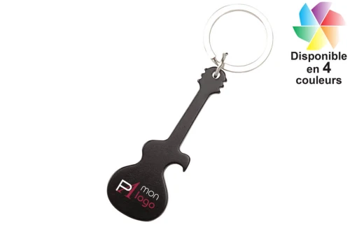 Porte-clés publicitaire personnalisé décapsuleur en forme de guitare Single 