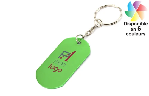 Porte-clés publicitaire personnalisé à plaque identification en alu coloré Nevek 