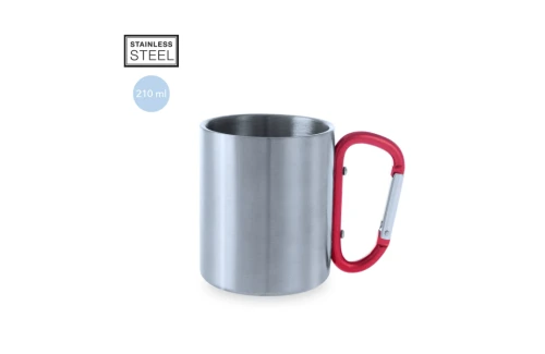 Tasse en inox personnalisée Bastic de 210 ml avec mousqueton