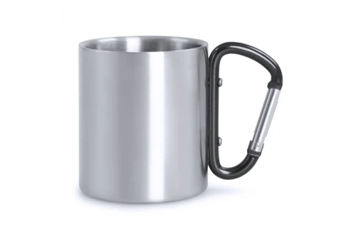 Tasse en inox personnalisée Bastic de 210 ml avec mousqueton