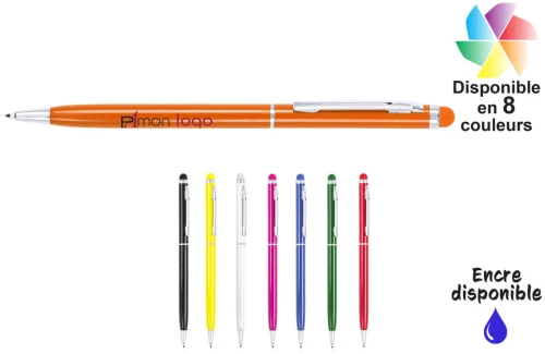 Stylet stylo ultra mince en aluminium métallisée personnalisable byzar