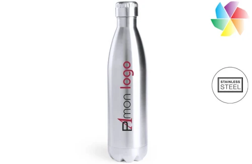 Bouteille isotherme personnalisée en inox à finition UV aspect brillant Zolop 850 ml