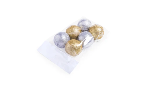 Boule de Noël personnalisée ensemble de 6 boules métallique brillante Yenkit