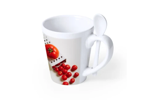 Mug publicitaire Kaffir 350 ml pour sublimation avec cuillère céramique