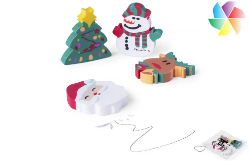 Set de gommes de noël personnalisé ensemble de 4 pièces Flop