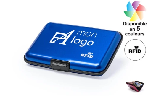 Porte cartes publicitaire personnalisé RFID Rainol boite alu à 6 compartiments 