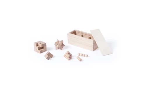 Set jeu d´habilitée personnalisé ensemble de casse tête en bois naturel Genium