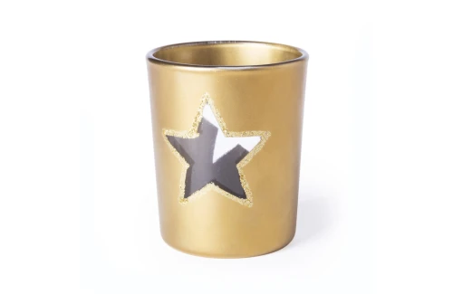 Bougie de Noël personnalisée verre au design étoiles Zamir