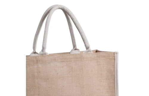 Sac cabas personnalisé en toile de jute à anses courtes renforcées Solux