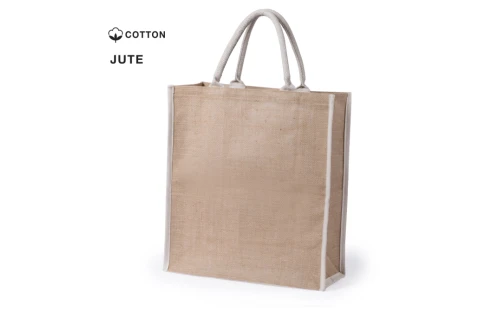 Sac cabas personnalisé en toile de jute à anses courtes renforcées Solux