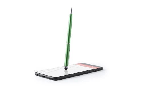 Stylo stylet publicitaire avec mécanisme rotatif et clip chromé Alfil