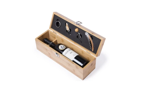 Coffret sommelier personnalisé kit bouteille de vin avec accessoires Boriax