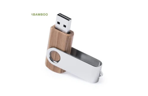 Clé USB twister personnalisée 16 Go en bambou Cetrex made in Europe