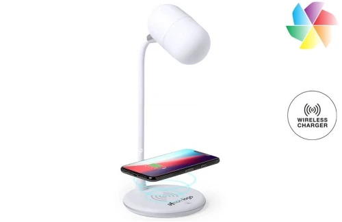 Lampe de bureau personnalisée bluetoothspeaker® avec chargeur sans fil Lerex