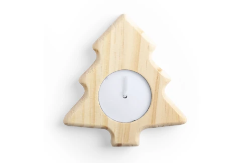 Bougie de Noël personnalisée en bois de pin Deram