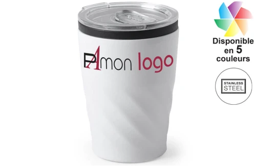 Mug isotherme publicitaire personnalisé verre thermique transportable Ripon 