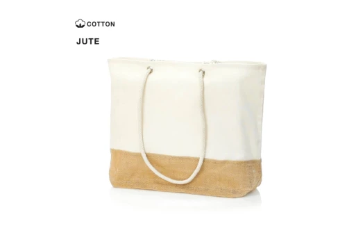 Sac de plage personnalisé Bitalex en toile de jute et coton