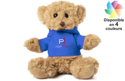 Ours en peluche publicitaire personnalisé avec son sweat à capuche Loony 