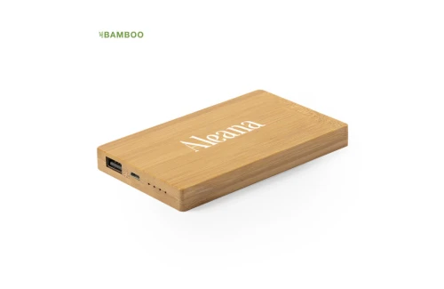 Batterie externe personnalisable powerbank en bambou Nipax 5000 mAh