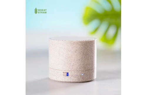 Mini enceinte Bluetooth® personnalisée haut-parleur connecté en fibre de blé Cayren