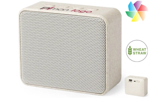 Enceinte personnalisée haut-parleur  publicitaire connexion Bluetooth® en fibre de blé Dadil 