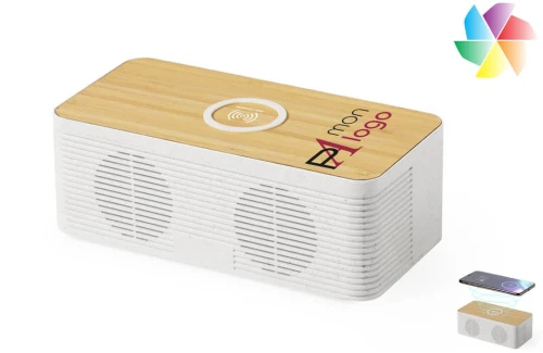 Enceinte Bluetooth personnalisée haut-parleur publicitaire à chargeur par induction Trecam 