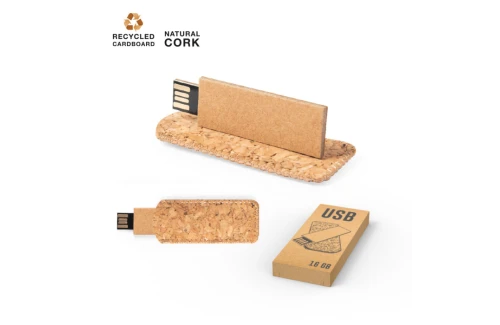 Clé USB personnalisée slim 16 Go en carton recyclé Nosux made in Europe