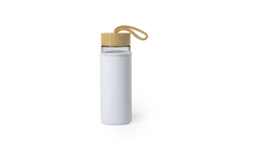 Bouteille personnalisée avec étui en néoprène blanc pour sublimation Lurok 530 ml