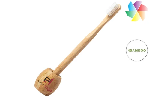 Brosse à dents publicitaire personnalisée Korol en bambou avec support 