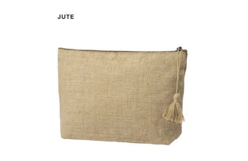 Trousse cosmétique personnalisée Lindak pochette maquillage en jute