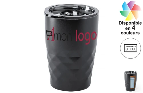 Mug isotherme personnalisé verre thermique publicitaire Blur 