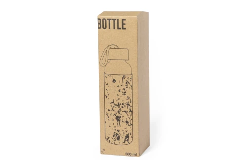 Bouteille personnalisée en verre avec étui bambou Trupak 500 ml