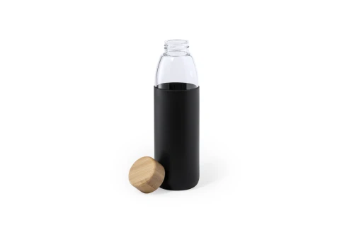 Bouteille personnalisée en verre avec bouchon en bambou Teltox 540 ml