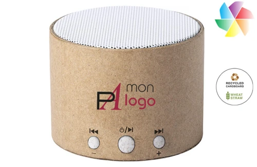 Mini enceinte personnalisé haut-parleur Bluetooth® en carton recyclé Crapin