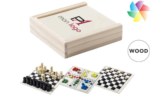 Set jeu de société personnalisé avec sa mallette en bois Parchess